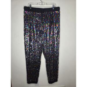 New York & Co rainbow sequin sparkle jogger pants - XL